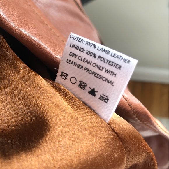 Able Brown Leather Moto Jacket with Asymmetrical Zipper - Picture 3 of 4